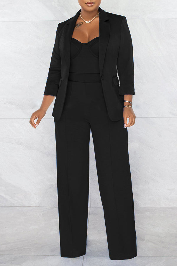 TXGMNA Women's 2 Piece Casual Outfits Oversized Blazer Jackets High Waisted  Wide Leg Work Pants Suit Set for Work Business Suit Pants for Women 2 Piece  Outfits Black : : Clothing, Shoes